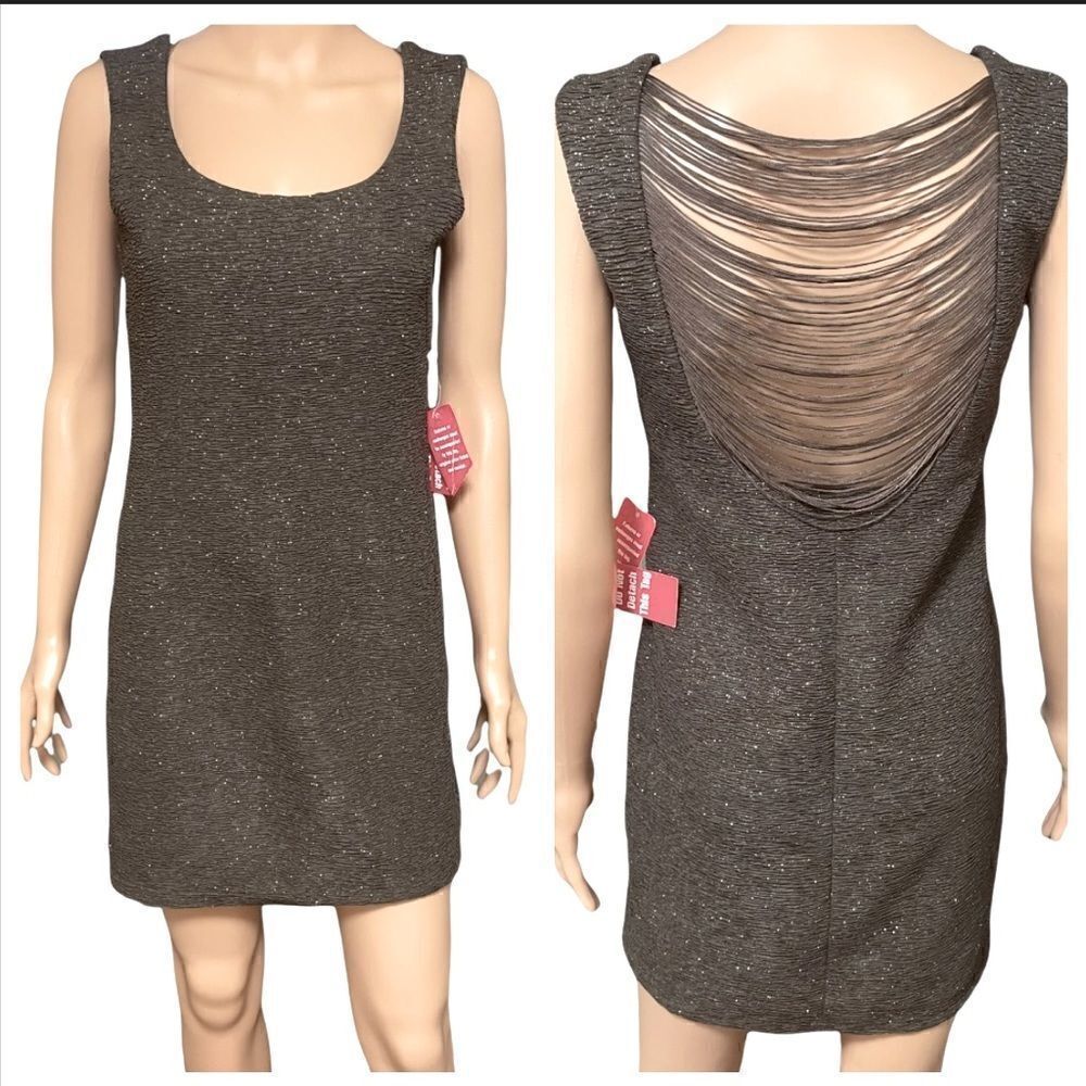 Wishes Wishes Wishes Sparkly Brown Bodycon Dress MEDIUM NWT